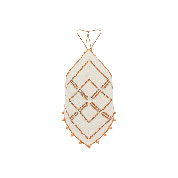 Alemais Marva Crochet Top  Sustainable Tops with Alemais print -  Luxury Handbags Australian Designer