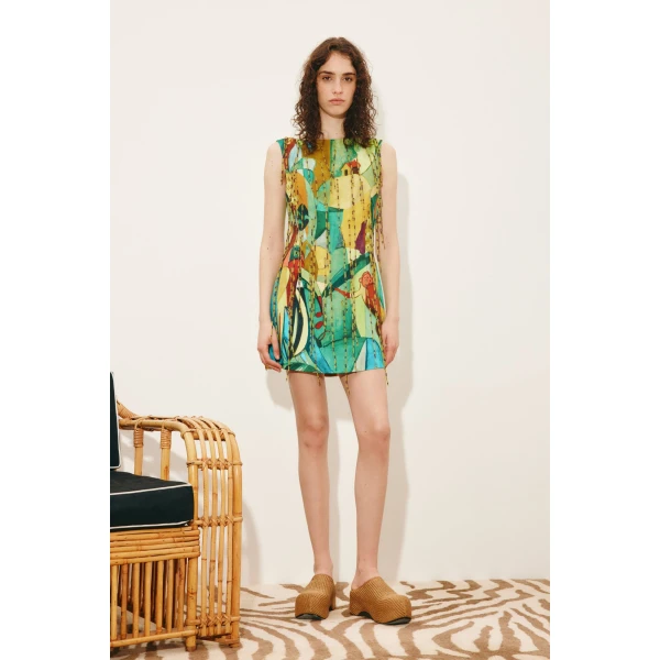 Alemais Mokshini Beaded Fringe Mini Dress  Sustainable Dresses with Alemais print -  Luxury Handbags Australian Designer
