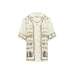 Alemais Sun Dancer Relaxed Shirt  Sustainable Tops with Alemais print -  Luxury Handbags Australian Designer