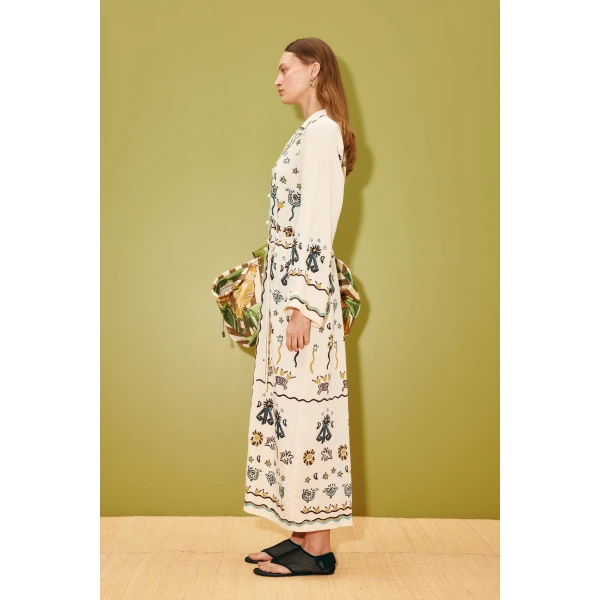 Alemais Sun Dancer Shirtdress  Sustainable Dresses with Alemais print -  Luxury Handbags Australian Designer