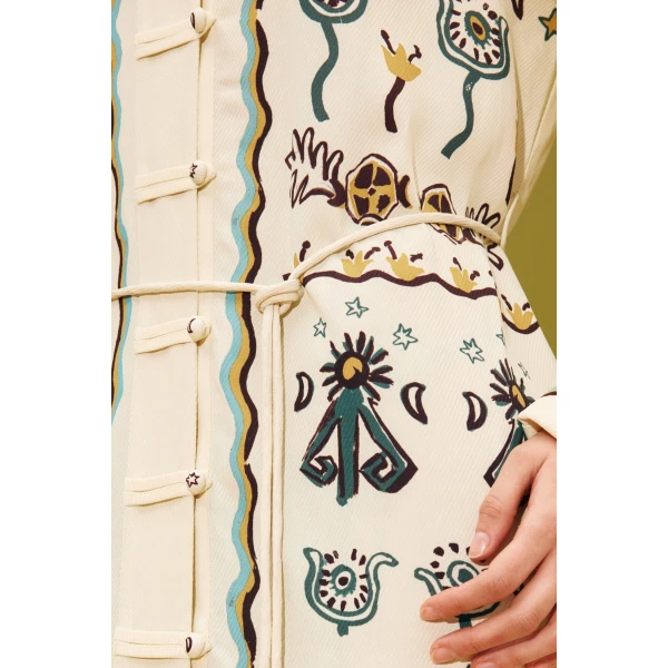 Alemais Sun Dancer Shirtdress  Sustainable Dresses with Alemais print -  Luxury Handbags Australian Designer