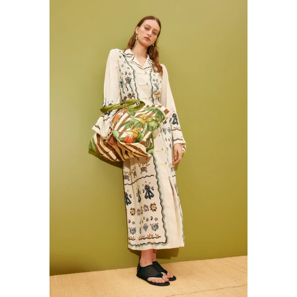 Alemais Sun Dancer Shirtdress  Sustainable Dresses with Alemais print -  Luxury Handbags Australian Designer