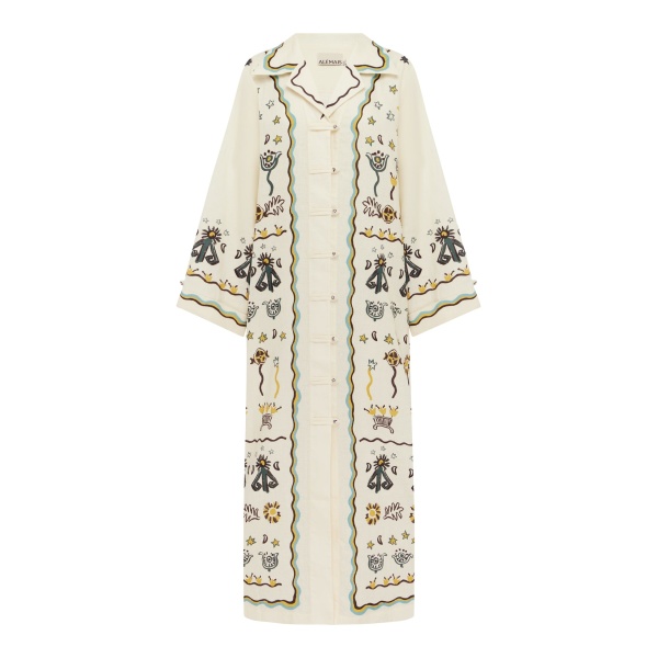 Alemais Sun Dancer Shirtdress  Sustainable Dresses with Alemais print -  Luxury Handbags Australian Designer