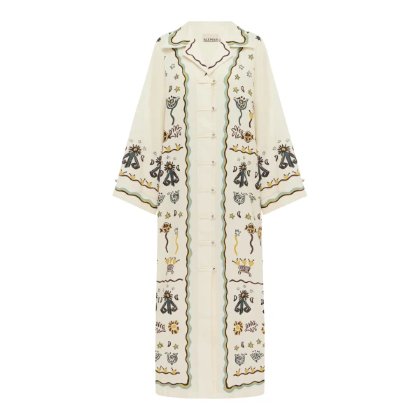 Alemais Sun Dancer Shirtdress  Sustainable Dresses with Alemais print -  Luxury Handbags Australian Designer