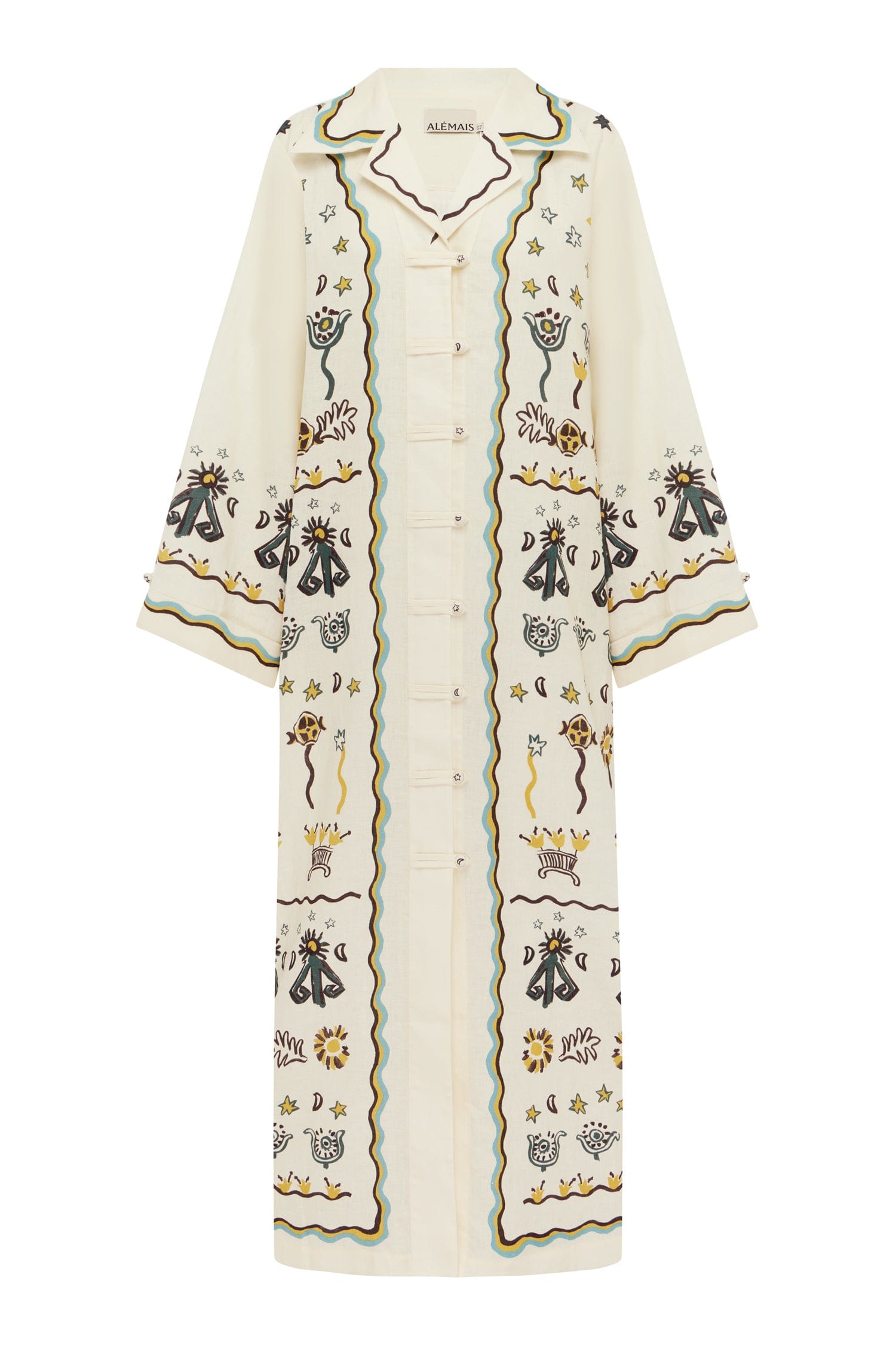 Alemais Sun Dancer Shirtdress  Sustainable Dresses with Alemais print -  Luxury Handbags Australian Designer