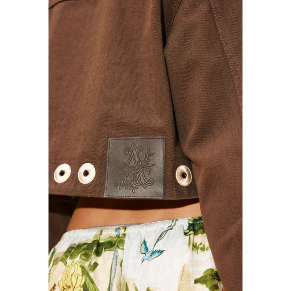 Alemais Tobe Denim Jacket  Sustainable Jackets with Alemais print -  Luxury Handbags Australian Designer