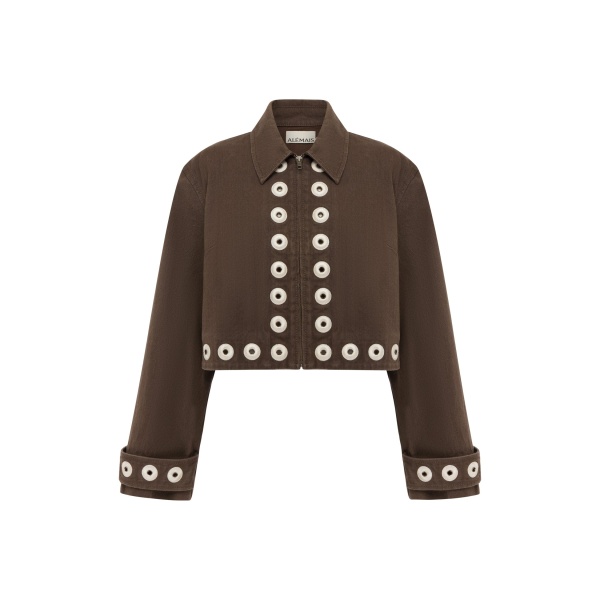Alemais Tobe Denim Jacket  Sustainable Jackets with Alemais print -  Luxury Handbags Australian Designer