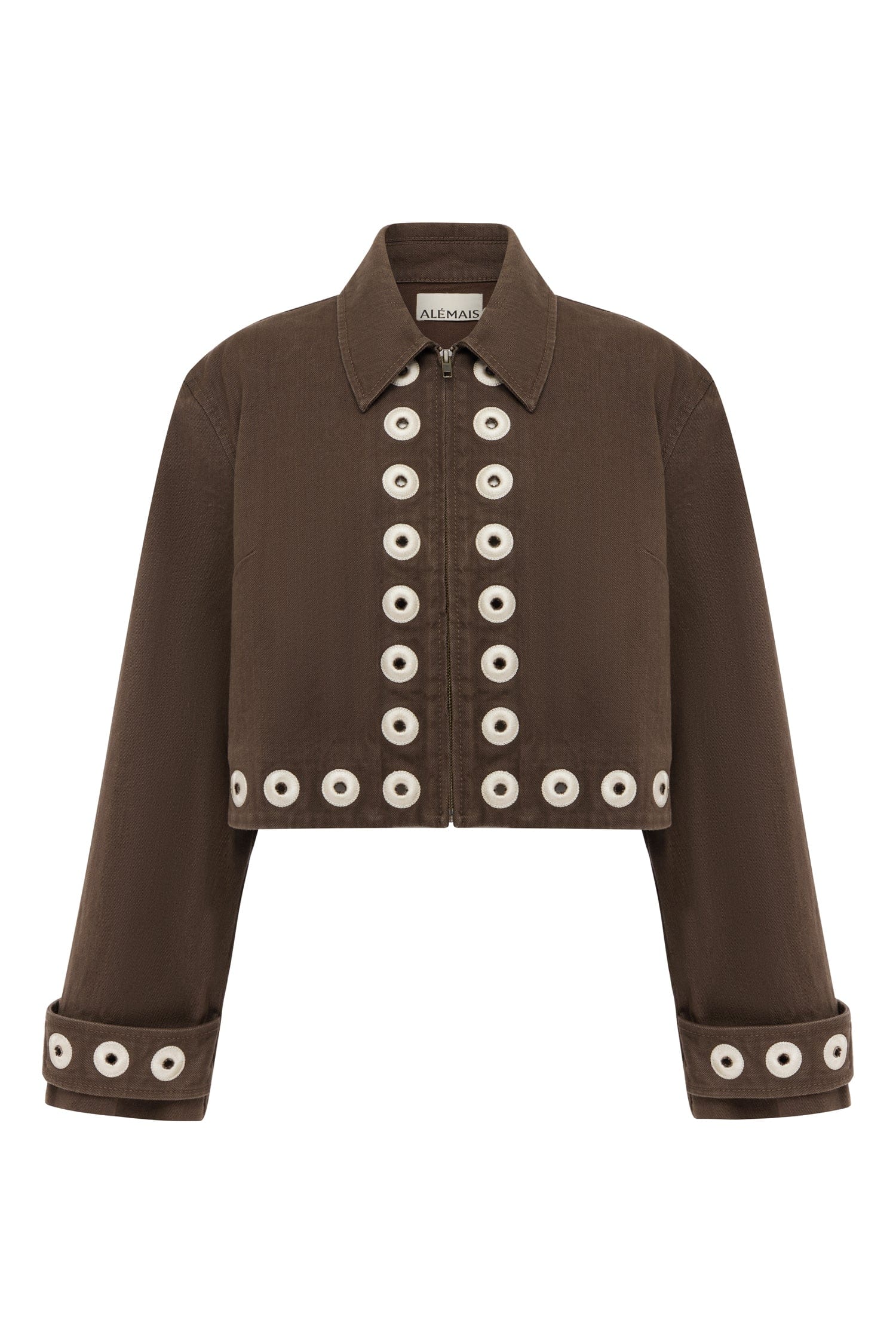 Alemais Tobe Denim Jacket  Sustainable Jackets with Alemais print -  Luxury Handbags Australian Designer