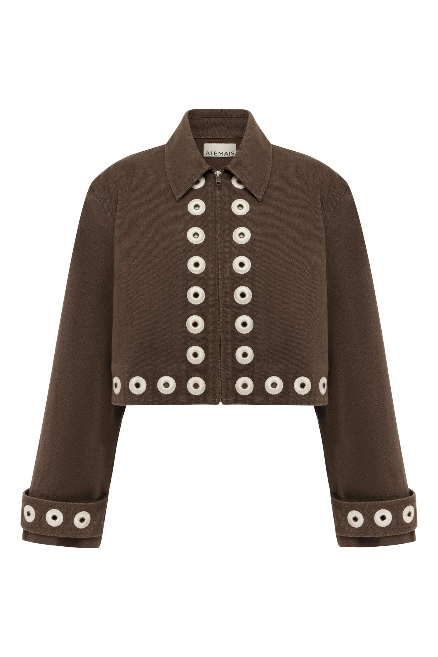 Tobe Denim Jacket by Alemais - Jackets Alemais Tobe Denim Jacket Sustainable Jackets with Alemais print - Luxury Handbags Australian Designer