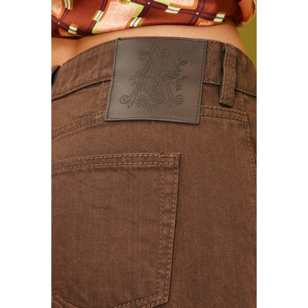Alemais Tobe Denim Jean  Sustainable Pants with Alemais print -  Luxury Handbags Australian Designer