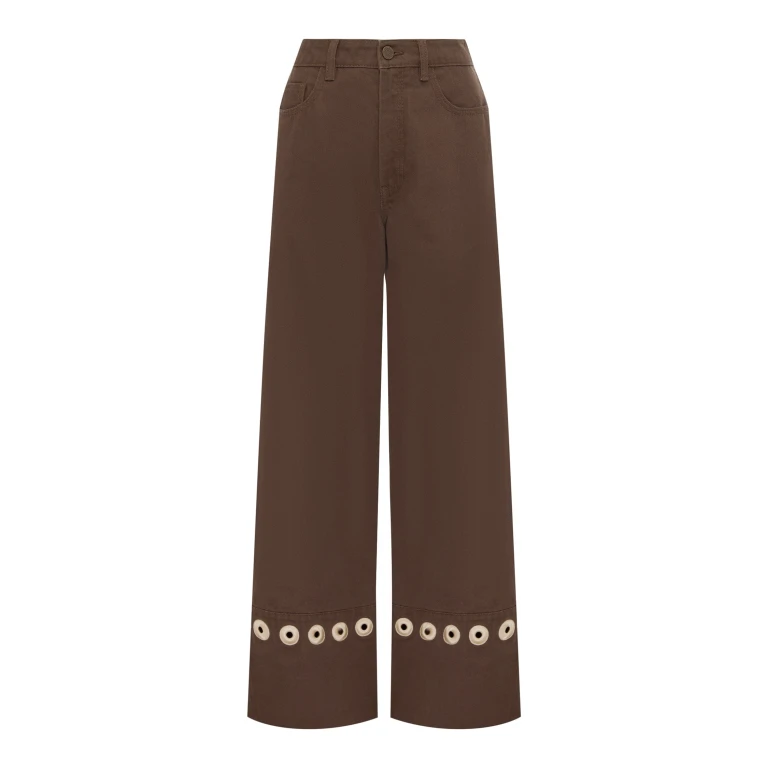 Alemais Tobe Denim Jean  Sustainable Pants with Alemais print -  Luxury Handbags Australian Designer