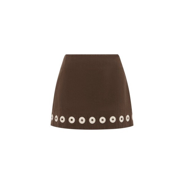 Alemais Tobe Denim Skirt  Sustainable Skirts with Alemais print -  Luxury Handbags Australian Designer