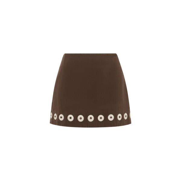 Alemais Tobe Denim Skirt  Sustainable Skirts with Alemais print -  Luxury Handbags Australian Designer