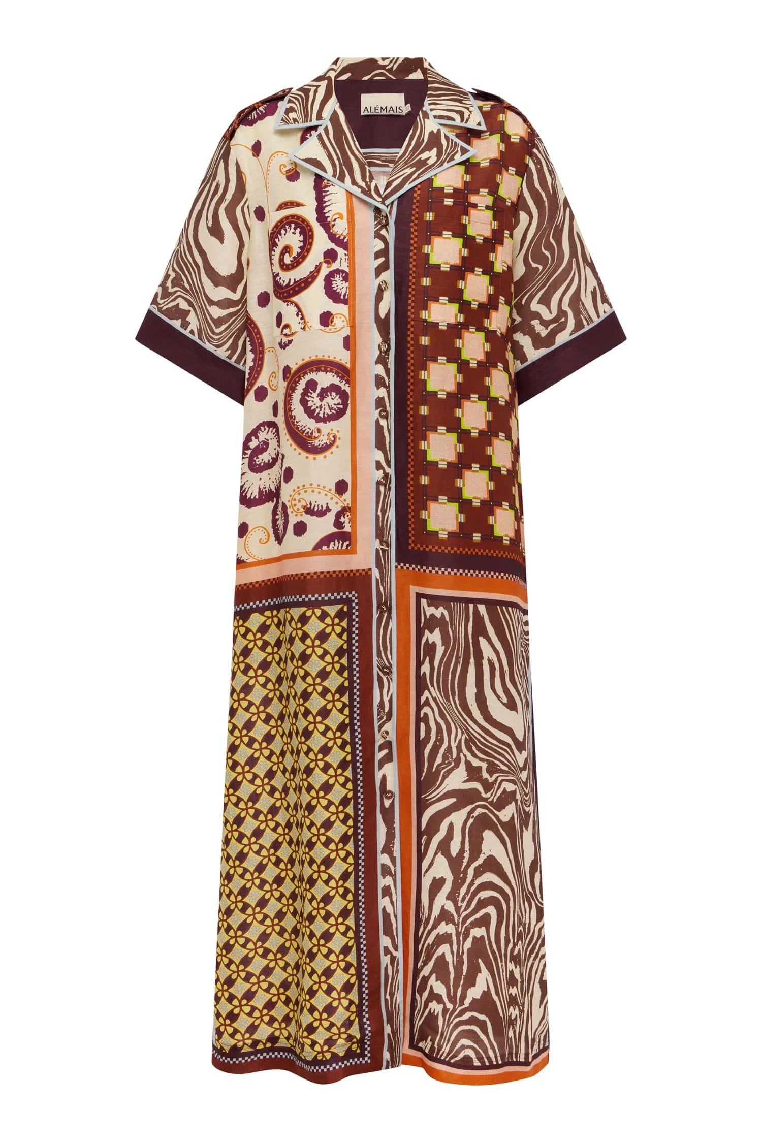 Wilson Shirtdress by Alemais - Dresses Alemais Wilson Shirtdress Sustainable Dresses with Alemais print - Luxury Handbags Australian Designer