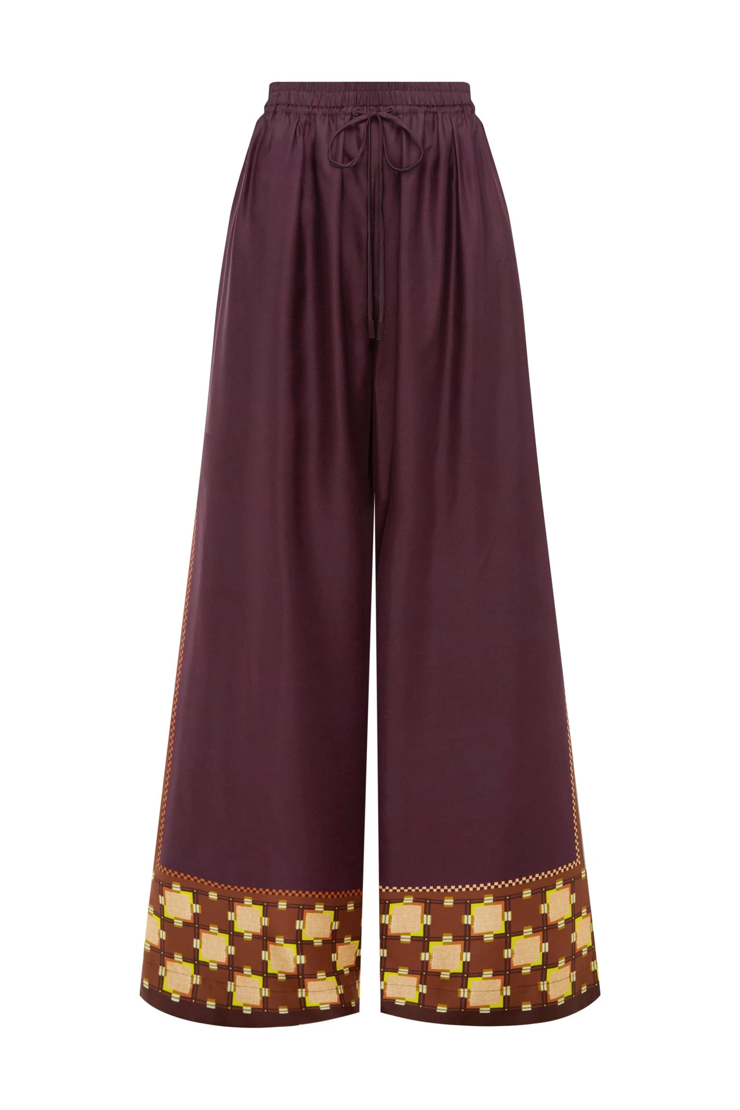 Wilson Silk Pant by Alemais - Pants Alemais Wilson Silk Pant Sustainable Pants with Alemais print - Luxury Handbags Australian Designer