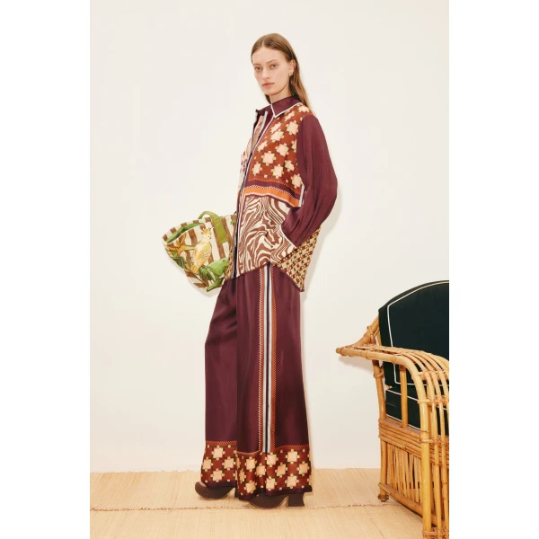 Alemais Wilson Silk Shirt  Sustainable Tops with Alemais print -  Luxury Handbags Australian Designer