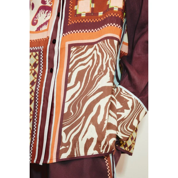 Alemais Wilson Silk Shirt  Sustainable Tops with Alemais print -  Luxury Handbags Australian Designer