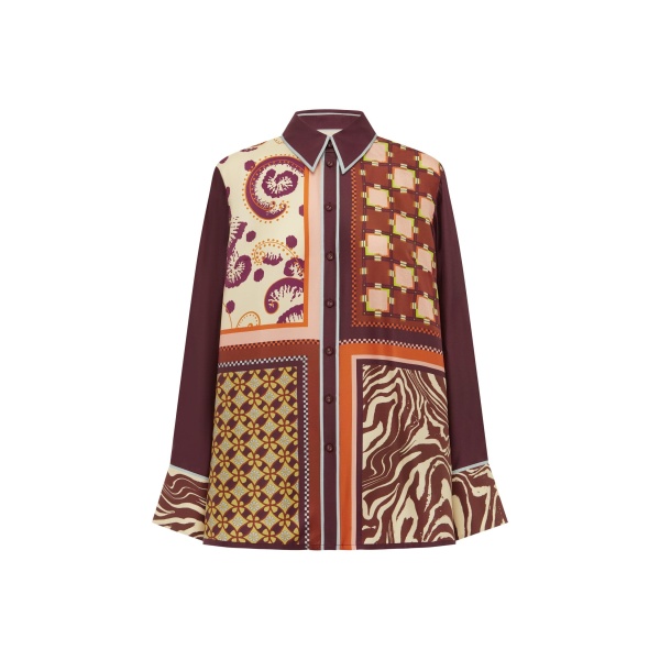 Alemais Wilson Silk Shirt  Sustainable Tops with Alemais print -  Luxury Handbags Australian Designer