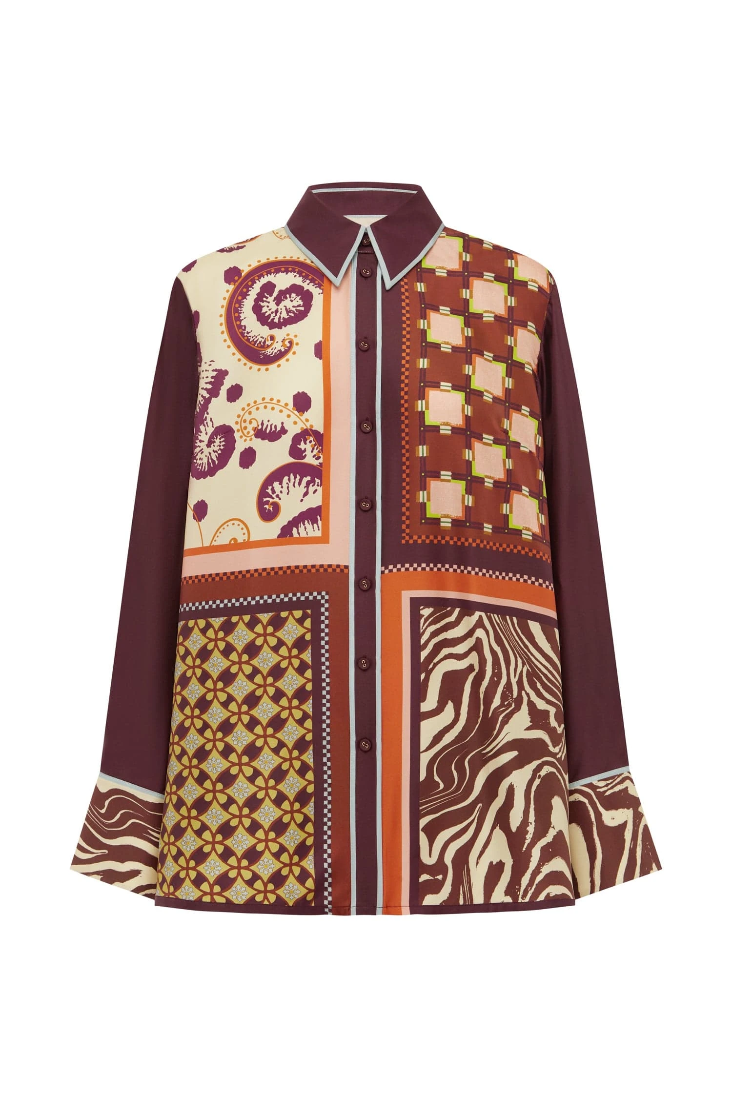 Wilson Silk Shirt by Alemais - Tops Alemais Wilson Silk Shirt Sustainable Tops with Alemais print - Luxury Handbags Australian Designer