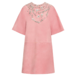 Oscar de la Renta Crystal Necklace Embroidered Suede Dress - Dresses - American Luxury Evening Wear at Luxury Shoes 