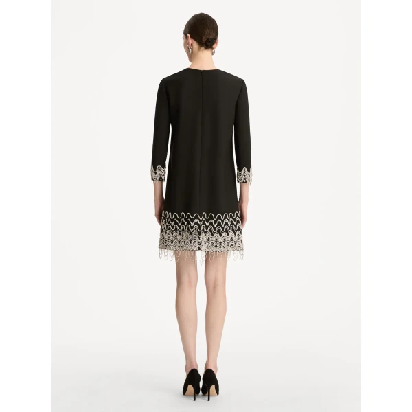 Oscar de la Renta Crystal Wave Embroidered Shift Dress - Dresses - American Luxury Evening Wear at Luxury Shoes 