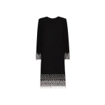 Oscar de la Renta Crystal Wave Embroidered Shift Dress