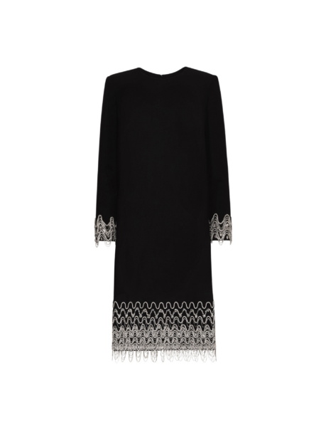 Oscar de la Renta Crystal Wave Embroidered Shift Dress - Dresses - American Luxury Evening Wear at Luxury Shoes 