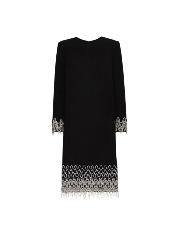 Oscar de la Renta Crystal Wave Embroidered Shift Dress - Dresses - American Luxury Evening Wear at Luxury Shoes 