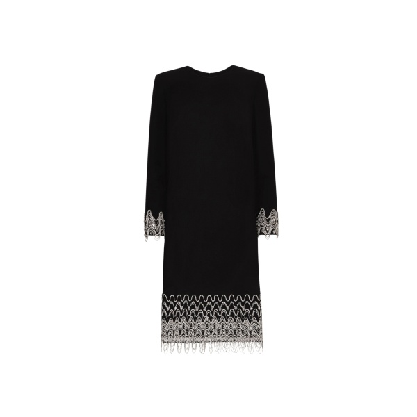 Oscar de la Renta Crystal Wave Embroidered Shift Dress - Dresses - American Luxury Evening Wear at Luxury Shoes 