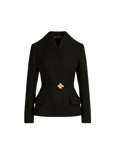 Oscar de la Renta Cyclamen Belt Tweed Jacket - Jackets - American Luxury Evening Wear at Luxury Shoes 