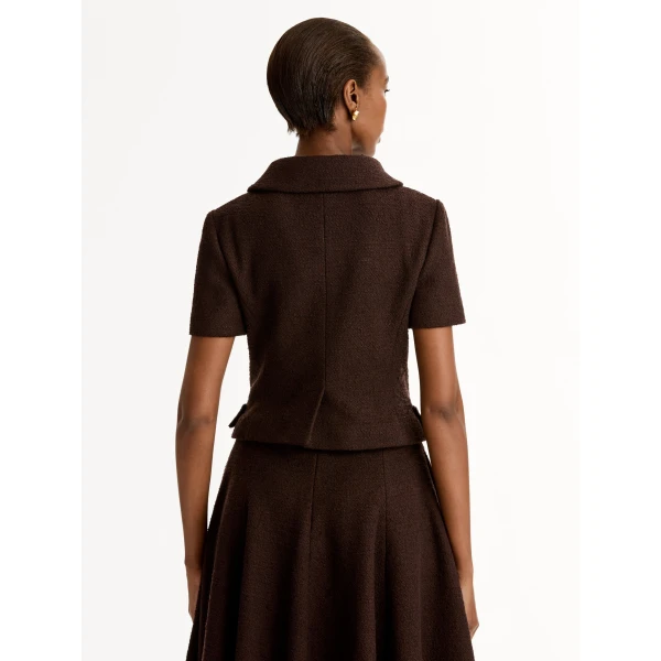 Oscar de la Renta Cyclamen Button Tweed Jacket - Jackets - American Luxury Evening Wear at Luxury Shoes 