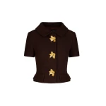 Oscar de la Renta Cyclamen Button Tweed Jacket