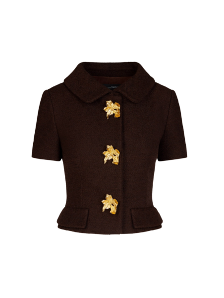 Oscar de la Renta Cyclamen Button Tweed Jacket - Jackets - American Luxury Evening Wear at Luxury Shoes 