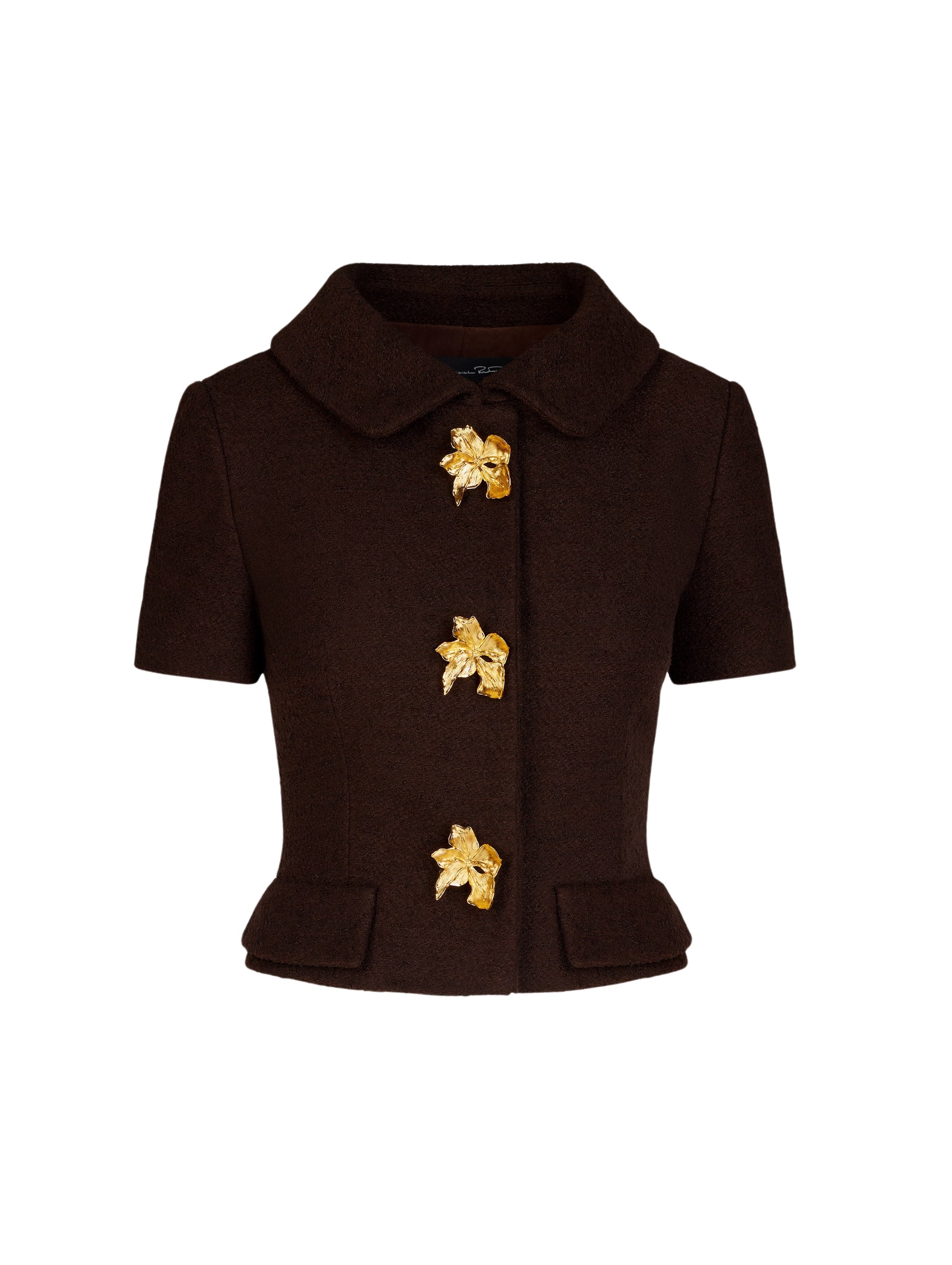 Cyclamen-Button-Tweed-Jacket-Oscar-de-la-Renta-Jackets71333_nobg Oscar de la Renta Cyclamen Button Tweed Jacket - Jackets - American Luxury Evening Wear at Luxury Shoes