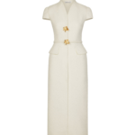 Oscar de la Renta Cyclamen-Detailed Wool Tweed Dress - Dresses - American Luxury Evening Wear at Luxury Shoes 