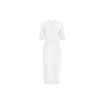 Elie Saab Cady And Lace Dress in White featuring  – Luxury Designer Fashion at Luxury Shoes .