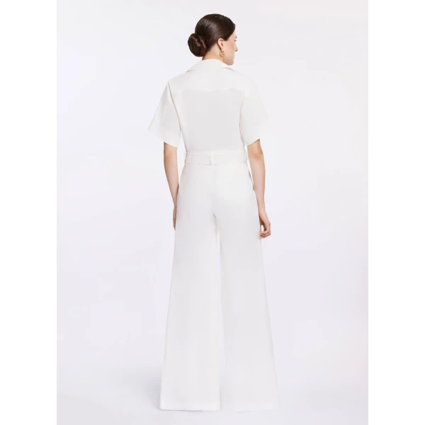 Elie Saab Cotton Jumpsuit in White featuring 100% Cotton – Luxury Designer Fashion at Luxury Shoes .