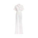 Elie Saab Cotton Jumpsuit in White featuring 100% Cotton – Luxury Designer Fashion at Luxury Shoes .