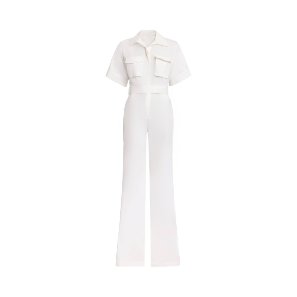 Elie Saab Cotton Jumpsuit in White featuring 100% Cotton – Luxury Designer Fashion at Luxury Shoes .