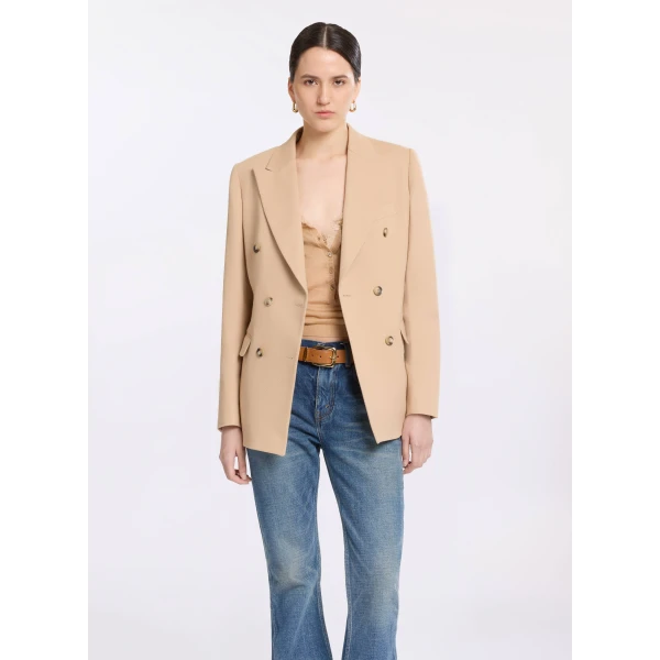 Elie Saab Drill Blazer in Brown featuring  – Luxury Designer Fashion at Luxury Shoes .