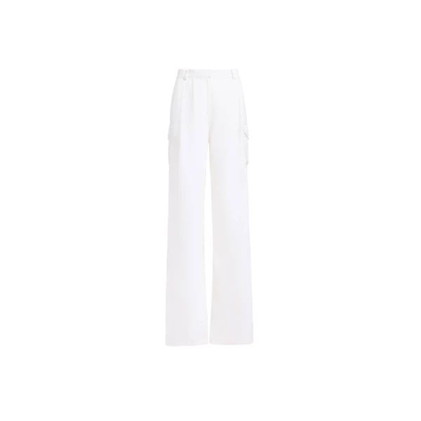 Elie Saab Drill Pants in White featuring 87% Viscose