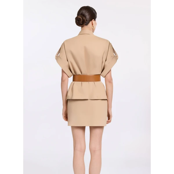 Elie Saab Drill Shirt in Brown featuring  – Luxury Designer Fashion at Luxury Shoes .