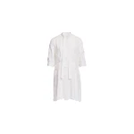 Elie Saab Embroidered Cotton Short Dress in White featuring  – Luxury Designer Fashion at Luxury Shoes .