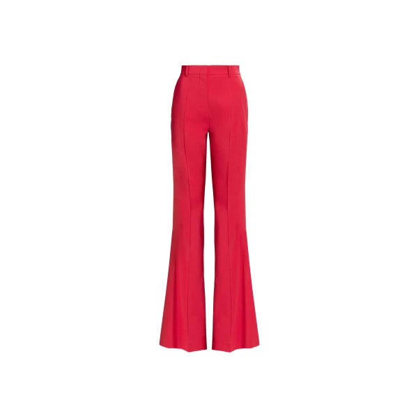 Elie Saab Flared Cady Pants in Red featuring 79% Viscose