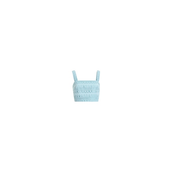 Elie Saab Macramé Crop Top in Blue featuring  – Luxury Designer Fashion at Luxury Shoes .