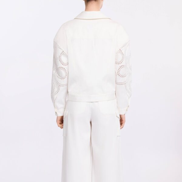 Elie Saab Macramé Embroidered Drill Jacket, view 3