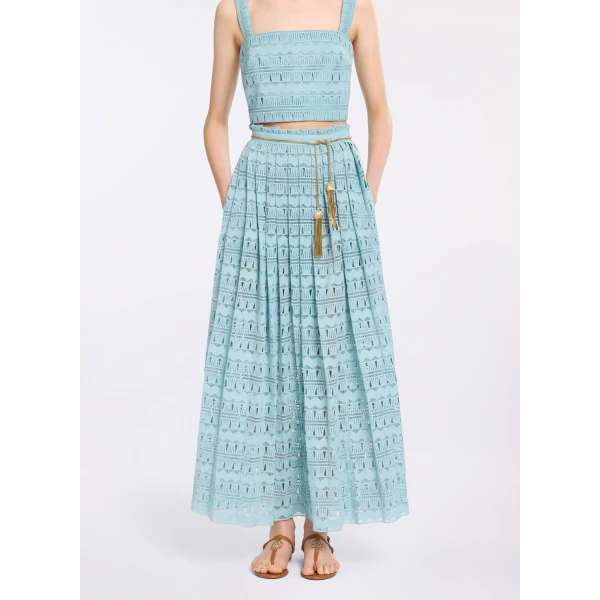 Elie Saab Macramé Skirt in Blue featuring  – Luxury Designer Fashion at Luxury Shoes .