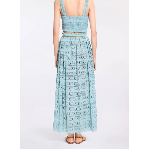 Elie Saab Macramé Skirt in Blue featuring  – Luxury Designer Fashion at Luxury Shoes .