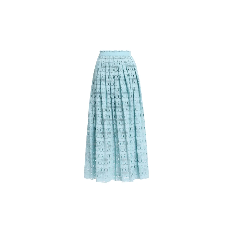 Elie Saab Macramé Skirt in Blue featuring  – Luxury Designer Fashion at Luxury Shoes .