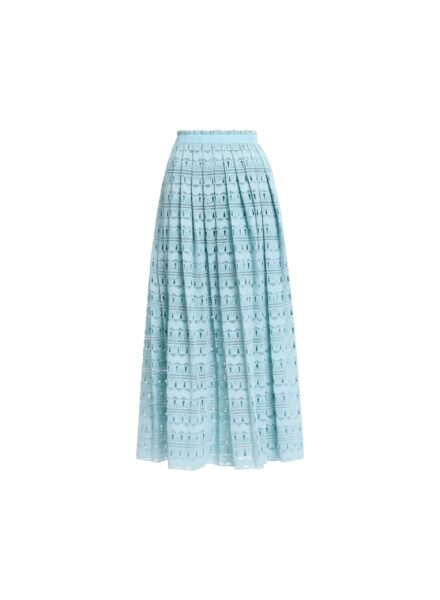 Elie Saab Macramé Skirt in Blue featuring  – Luxury Designer Fashion at Luxury Shoes .